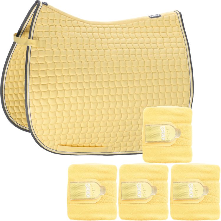 Set Eskadron Basic Cotton Schabracke mit Fleecebandagen in banana