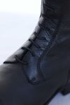 DeNiro Reitstiefel S3312, geschnürrt, Quick Black, inkl. Reinigungsschwamm