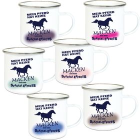 Emalie Tasse: Mein Pferd hat keine Macken.... Kaffeebecher Kaffeetasse bedruckt