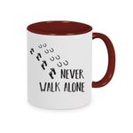 Tasse Pferd mit Spruch: Never walk alone, Kaffeebecher, Kaffeetasse