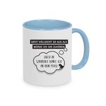 Tasse mit Spruch: Sieht vielleicht so aus als würde ich Dir zuhören...doch in Wahrheit denke ich an mein Pferd