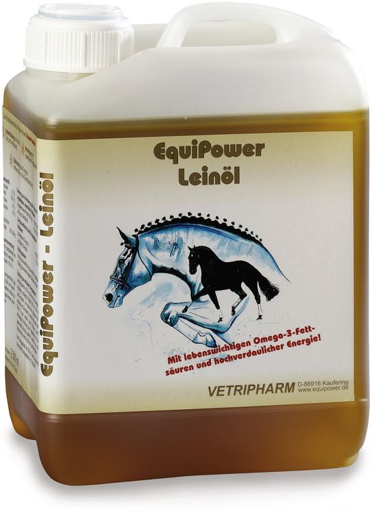 EquiPower Leinöl für Pferde, 2,5 Liter Kanister
