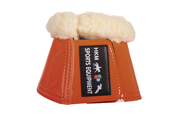 HKM Hufglocke Comfort Lack mit Polsterung, in orange, Größe S