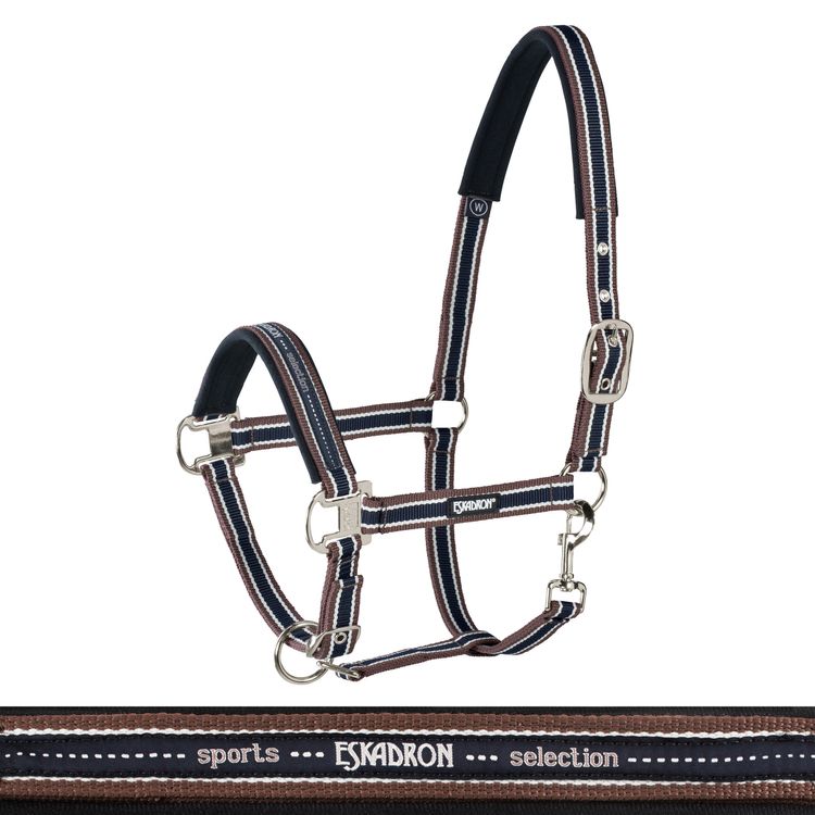 Eskadron Halfter Dornschnalle New Basic in cognac-creme-nightblue