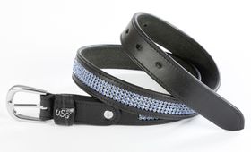 USG Ledergürtel Princess Brilliant Schwarz - Aqua
