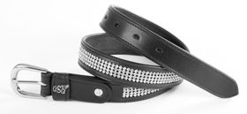 USG Ledergürtel Princess Brilliant in schwarz-silber