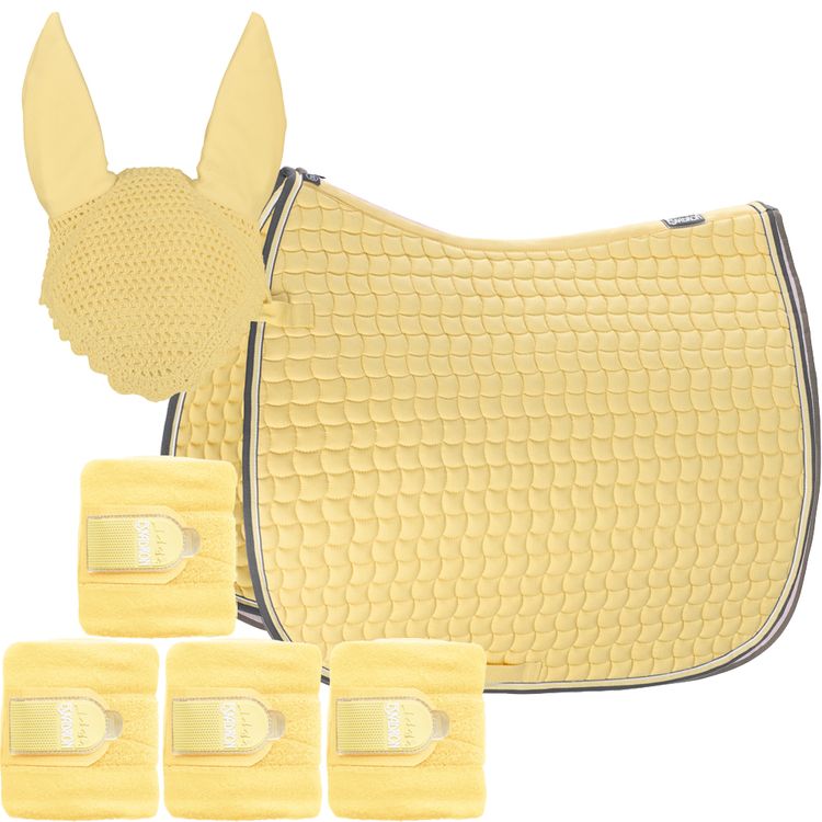 Set Eskadron Basic Cotton Schabracke mit Fliegenohren & Bandagen in banana