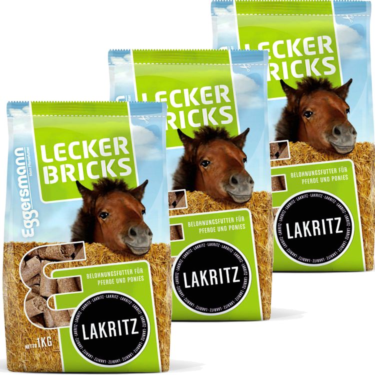 Eggersmann Lecker Bricks Lakritze, 3 Beutel je 1kg