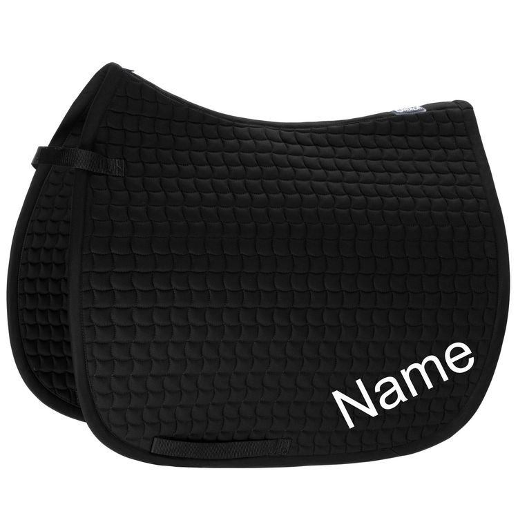 ESKADRON schwarz Cotton Dressur-Schabracke mit individuellem Namen bestickt