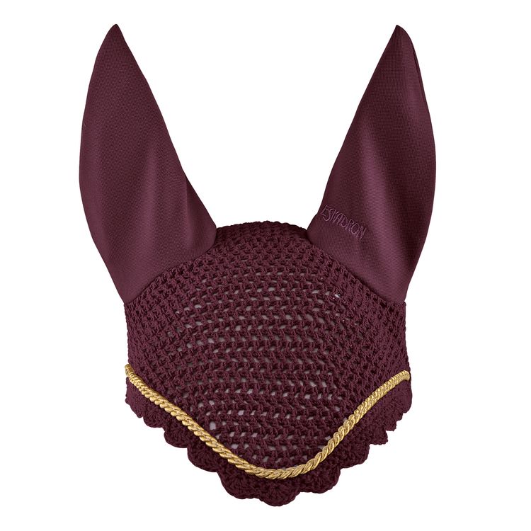 Eskadron Fliegenohren blackberry mit goldfarbener Kordel, Warmblut & Pony - NEU