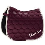 Eskadron Dressur Kordel-Schabracke Glossy Wave in blackberry mit Namen bestickt 