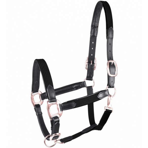 Waldhausen Star Halfter Mix in schwarz/rosegold