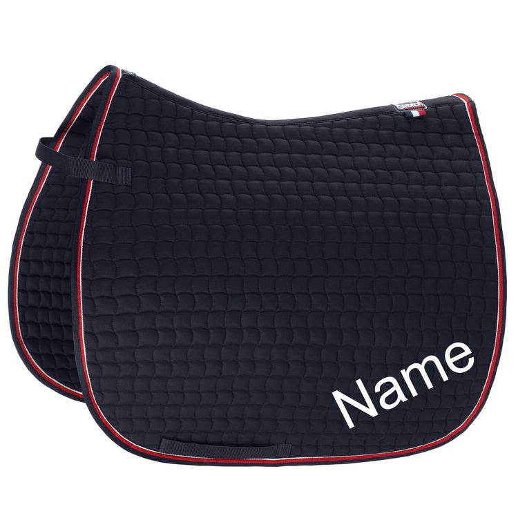 ESKADRON navy/red Cotton Pony Dressur-Schabracke mit individuellem Namen bestickt 