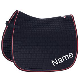 ESKADRON navy/red Cotton Pony Dressur-Schabracke mit individuellem Namen bestickt 
