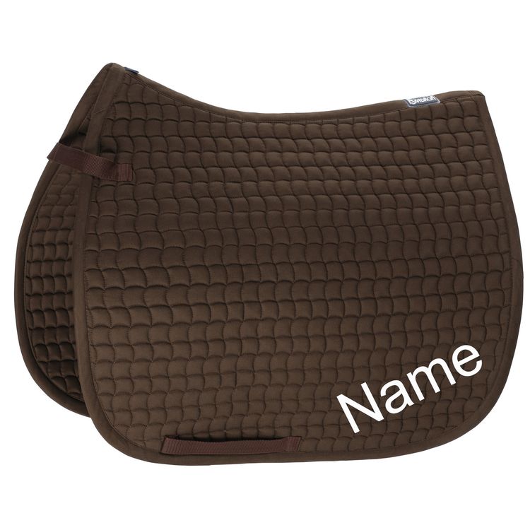 ESKADRON darkbrown Cotton Pony Dressur-Schabracke mit individuellem Namen bestickt 