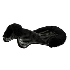 Acavallo Gel Pad Massage mit Schaffellrand - schwarz, onesize AC162