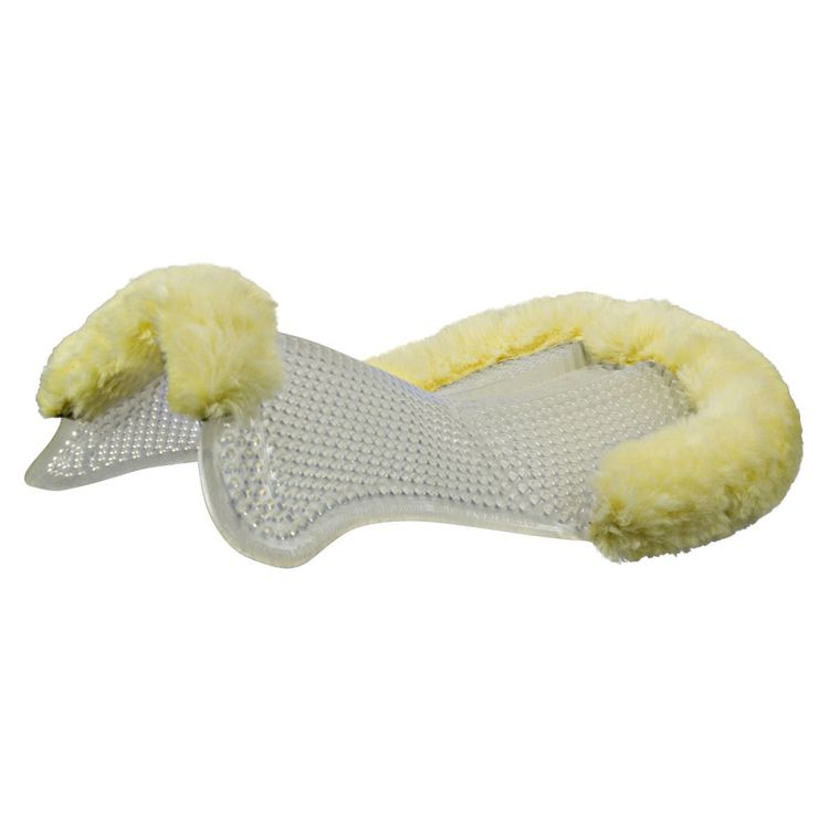 Acavallo Gel Pad Massage mit Schaffellrand - transparent/natur, onesize AC162