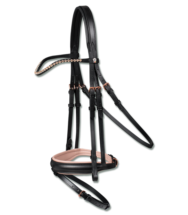 Waldhausen Trensenzaum X-Line rose in schwarz