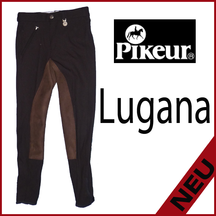 Pikeur Kinder Reithose Lugana Kontrast in schwarz/schoko, Gr. 146
