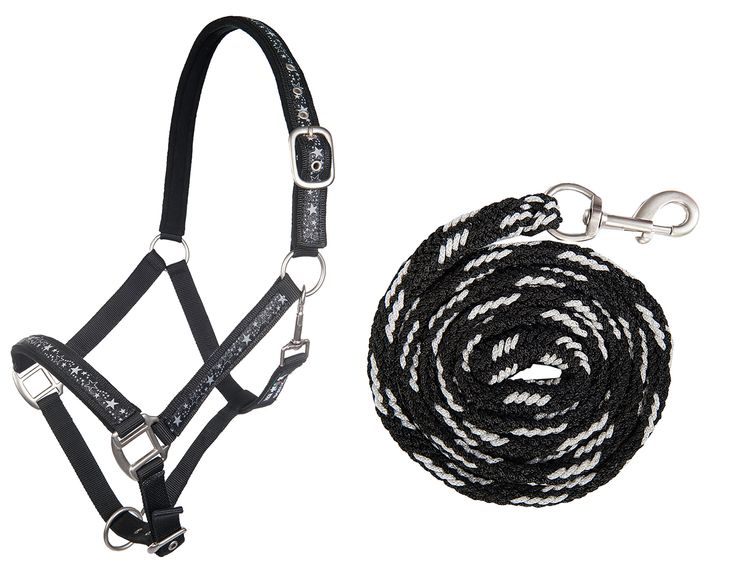 HKM Halfter Sternchen in schwarz-silber mit Strick