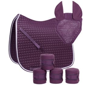 Eskadron SET Cotton Dressur Schabracke inkl Bandagen & Haube in lilac 