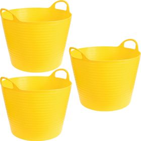 3er Pack flexibler Trog FlexBag 42l Fassungsvermögen in gelb