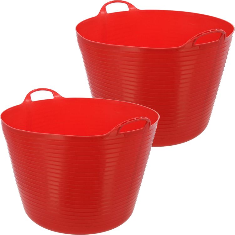2er Pack flexibler Trog FlexBag 60l Fassungsvermögen in rot