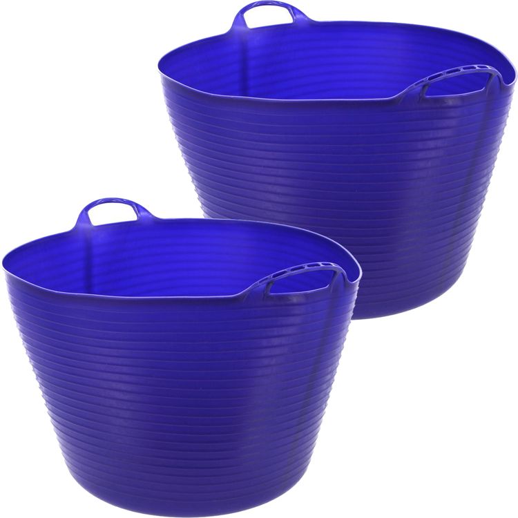 2er Pack flexibler Trog FlexBag 60l Fassungsvermögen in blau