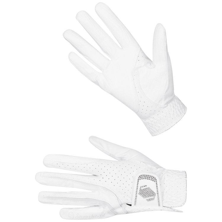Samshield Reithandschuh V-Skin Swarovski in white-silver