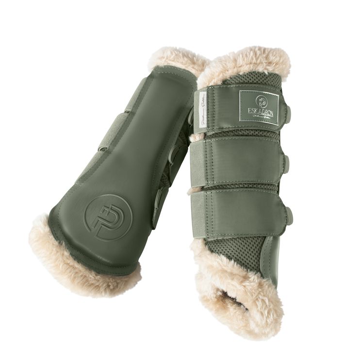 Eskadron Platinum Gamaschen Mesh Fauxfur in ashgreen