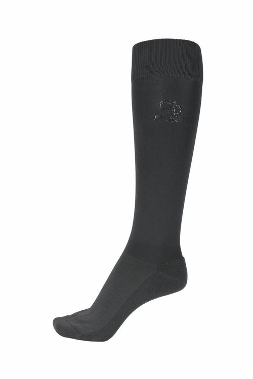 Pikeur Kniestrumpf Strassstein Logo in blackolive