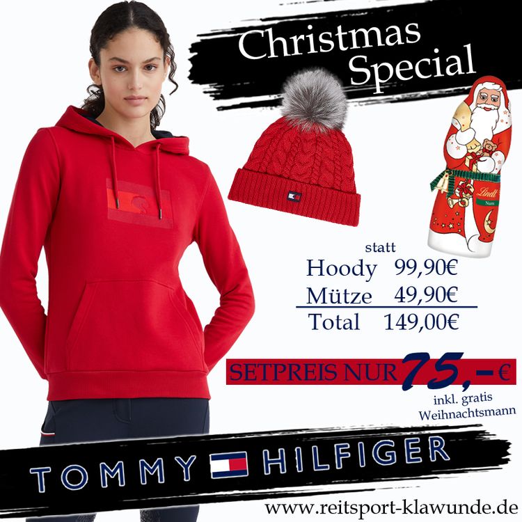 Tommy Hilfiger Christmas Special - Set Hoody mit Mütze in PIMARY RED