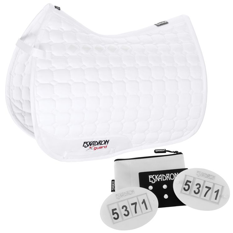 Set Eskadron Schabracke Glosse Compact weiß & Startnummern Set-Quick