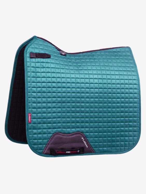 LeMieux Schabracke Dressage Luxury Square Suede in Peacock green