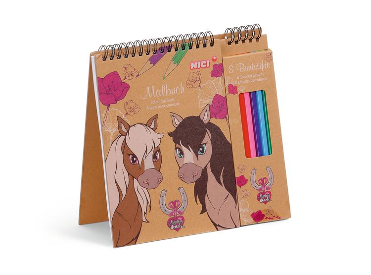 Nici Malblock mit Buntstiften Mystery Hearts