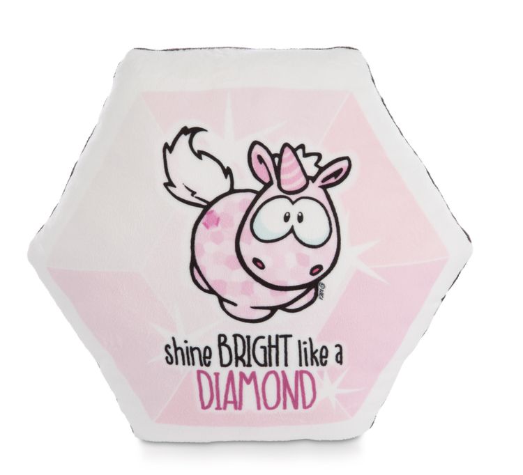 Nici Kissen diamantförmig Einhorn Pink Diamond