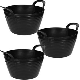 3er Pack flexibler Trog FlexBag 12l Fassungsvermögenin schwarz