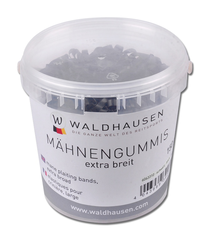 Mähnengummis extra breit im Eimer, schwarz 150g