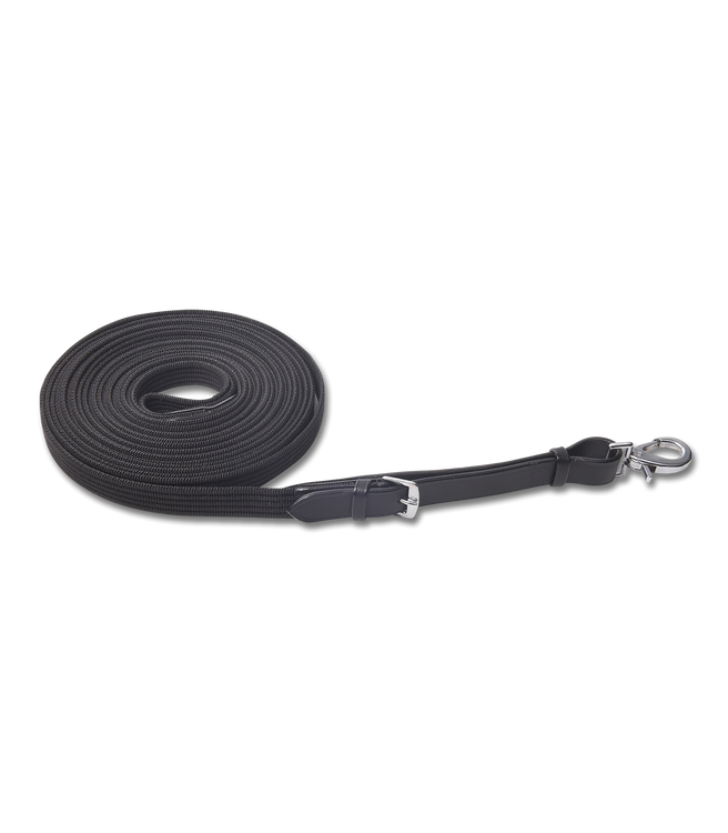 Waldhausen LPO Longierleine ohne Wirbel, schwarz, 8m
