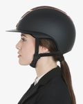 Equestro Reithelm Eclipse mit Strasssteinen und breitem Visier black-rosegold