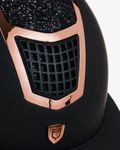 Equestro Reithelm Eclipse mit Strasssteinen und breitem Visier black-rosegold