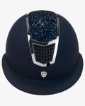 Equestro Reithelm Eclipse mit Strasssteinen und breitem Visier navy-silver