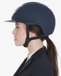 Equestro Reithelm Eclipse mit Strasssteinen und breitem Visier navy-silver