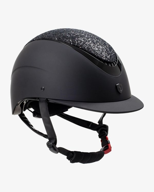 Equestro Reithelm Galaxy mit Strasssteinen und schmalem Visier black