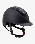 Equestro Reithelm Galaxy mit Strasssteinen und schmalem Visier black