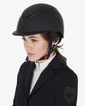 Equestro Reithelm Galaxy mit Strasssteinen und schmalem Visier black