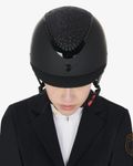 Equestro Reithelm Galaxy mit Strasssteinen und schmalem Visier black