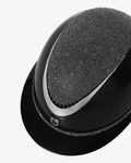Equestro Reithelm Luxury mit Strasssteinen und großem Visier black-silver