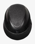 Equestro Reithelm Luxury mit Strasssteinen und großem Visier black-black