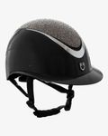 Equestro Reithelm Woman's Star mit Strasssteinen und großem Visier black-silver